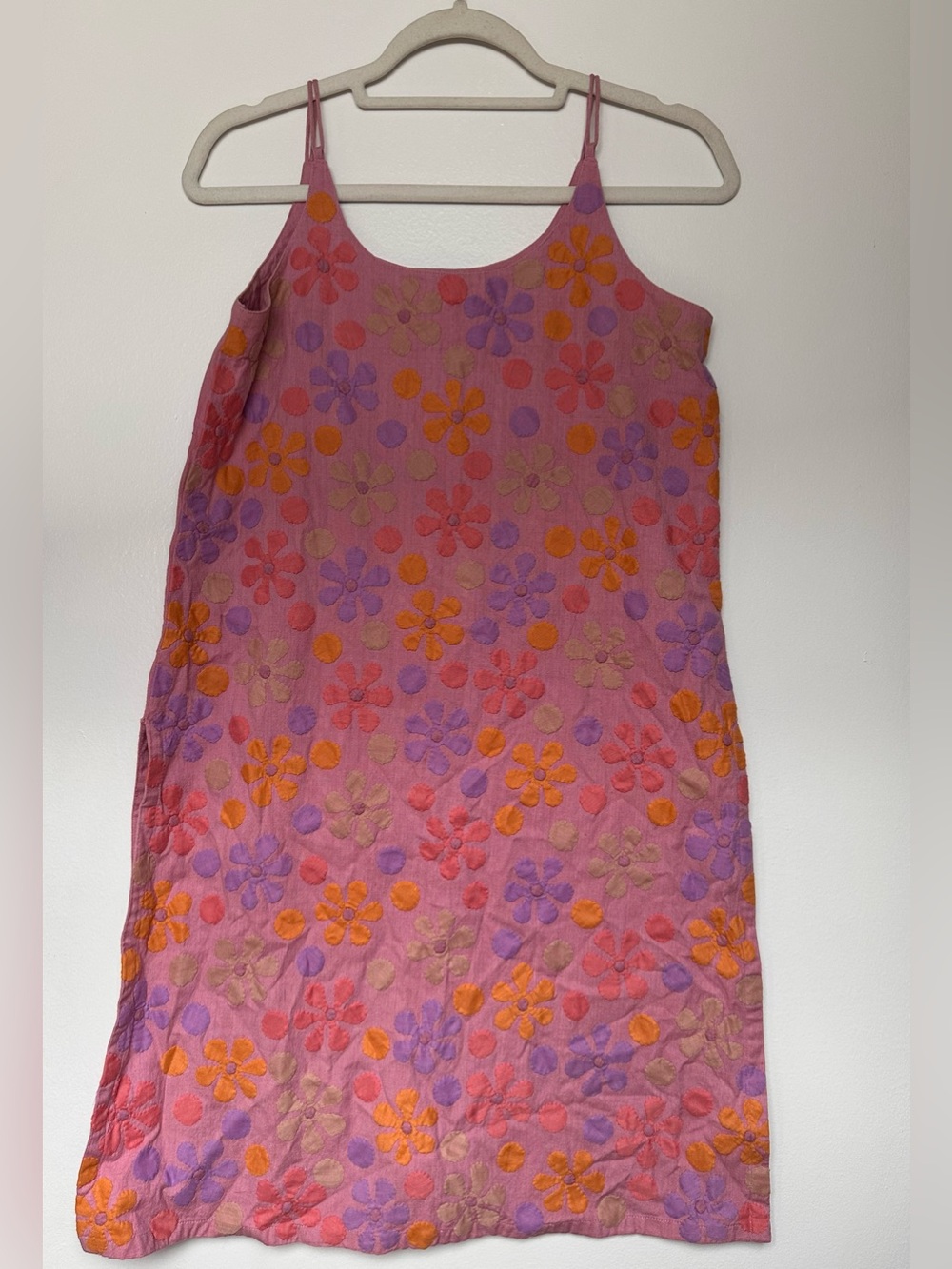 Floral Pink & Orange Slip Dress